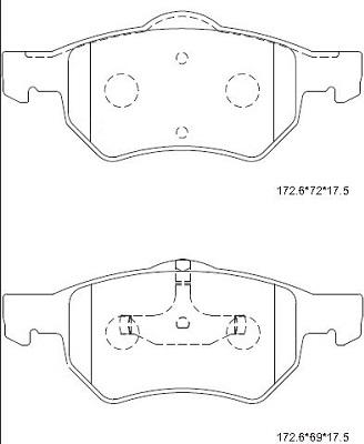 Asimco KD7525 - Колодки тормозные дисковые,передние autosila-amz.com