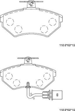 Asimco KD7527 - Тормозные колодки, дисковые, комплект autosila-amz.com