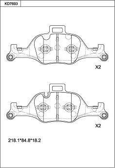 Asimco KD7693 - Тормозные колодки, дисковые, комплект autosila-amz.com