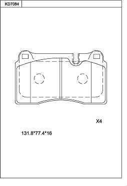 Asimco KD7084 - Тормозные колодки, дисковые, комплект autosila-amz.com