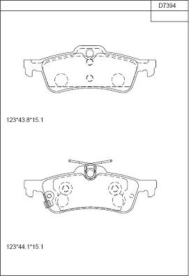 Asimco KD7394 - Тормозные колодки, дисковые, комплект autosila-amz.com