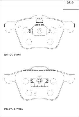 Asimco KD7354 - Тормозные колодки, дисковые, комплект autosila-amz.com