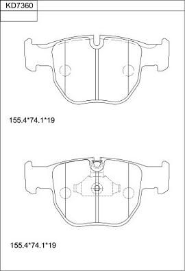 Asimco KD7360 - Тормозные колодки, дисковые, комплект autosila-amz.com