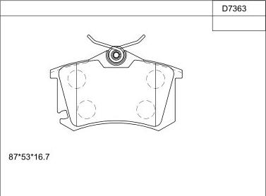 Asimco KD7363 - Тормозные колодки, дисковые, комплект autosila-amz.com