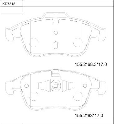 Asimco KD7318 - Тормозные колодки, дисковые, комплект autosila-amz.com