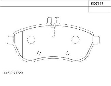 Asimco KD7317 - Тормозные колодки, дисковые, комплект autosila-amz.com