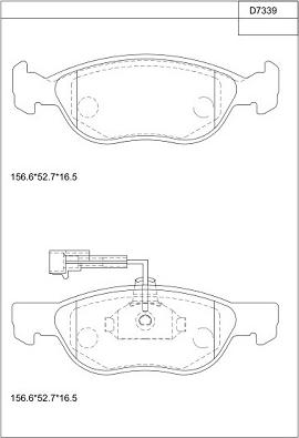 Asimco KD7339 - Тормозные колодки, дисковые, комплект autosila-amz.com