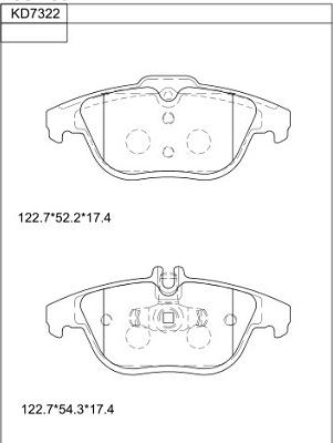 Asimco KD7322 - Тормозные колодки, дисковые, комплект autosila-amz.com