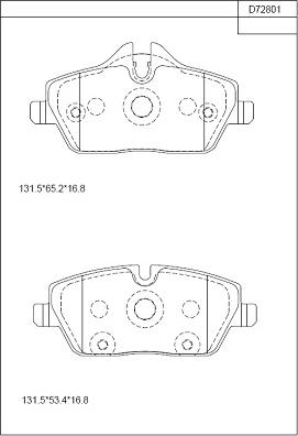 Asimco KD72801 - Тормозные колодки, дисковые, комплект autosila-amz.com