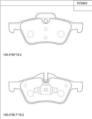 Asimco KD72803 - Тормозные колодки, дисковые, комплект autosila-amz.com