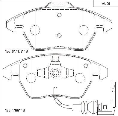 Asimco KD7791 - Тормозные колодки, дисковые, комплект autosila-amz.com