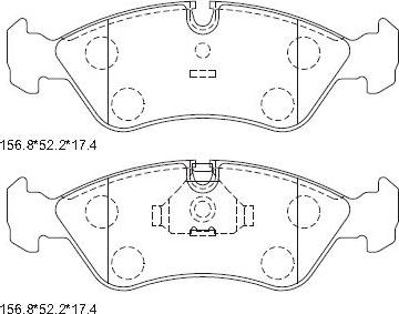 Asimco KD7707 - Тормозные колодки, дисковые, комплект autosila-amz.com