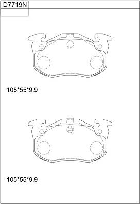 Asimco KD7719N - Тормозные колодки, дисковые, комплект autosila-amz.com