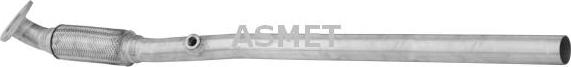 Asmet 05.156 - Exhaust pipe front (flexible) fits: OPEL CORSA C 1.2/1.4 09.00-12.09 autosila-amz.com