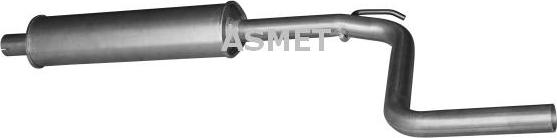 Asmet 05.188 - Средний глушитель выхлопных газов autosila-amz.com