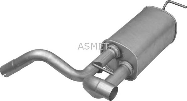 Asmet 05.258 - Средний глушитель выхлопных газов autosila-amz.com