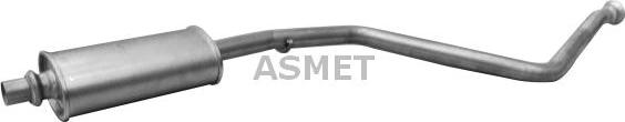 Asmet 08.024 - Средний глушитель выхлопных газов autosila-amz.com
