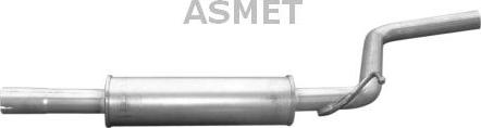 Asmet 03104 - Средний глушитель выхлопных газов autosila-amz.com
