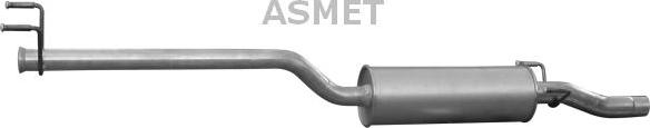 Asmet 0-2061 - Средний глушитель выхлопных газов autosila-amz.com