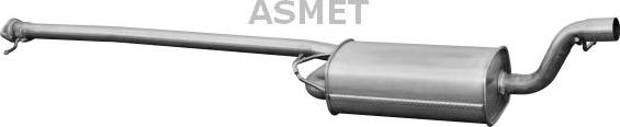 Asmet 07.154 - Средний глушитель выхлопных газов autosila-amz.com