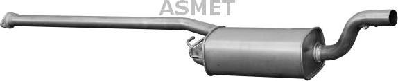 Asmet 07.212 - Средний глушитель выхлопных газов autosila-amz.com