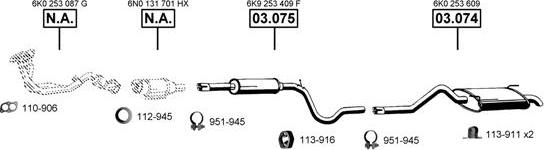 Asmet VA030875 - Система выпуска ОГ autosila-amz.com