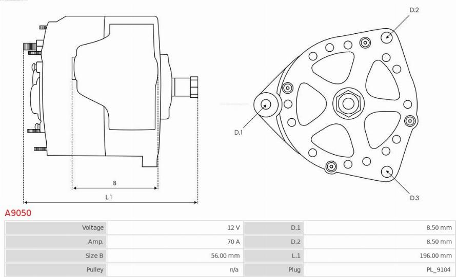 AS-PL A9050 - Генератор autosila-amz.com