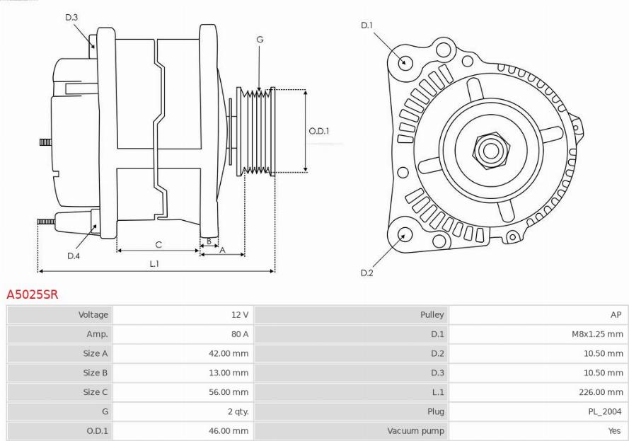 AS-PL A5025SR - Генератор autosila-amz.com