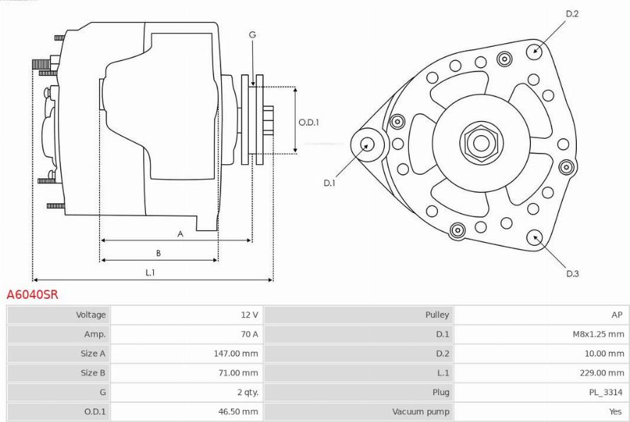 AS-PL A6040SR - Генератор autosila-amz.com