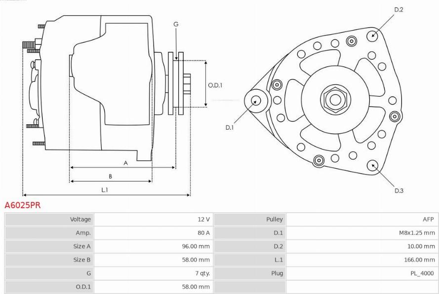 AS-PL A6025PR - Генератор autosila-amz.com