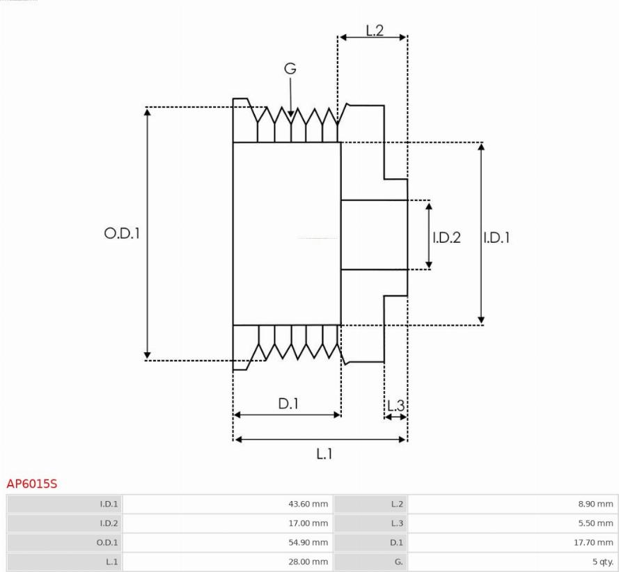 AS-PL AP6015S - Шкив генератора, муфта autosila-amz.com