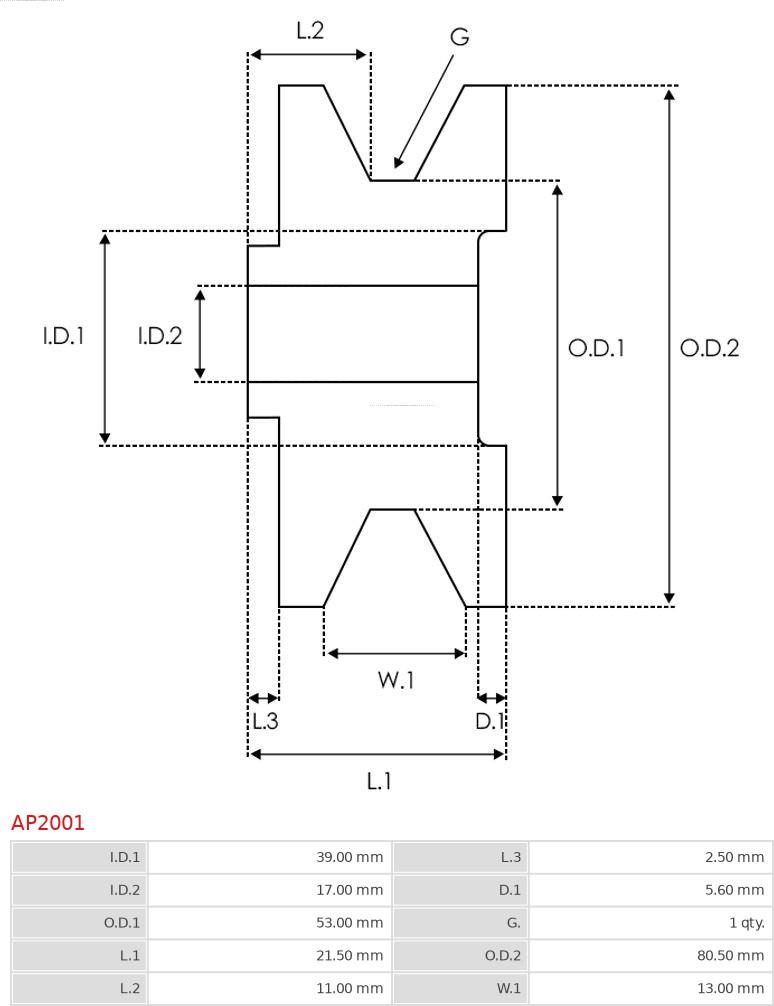 AS-PL AP2001 - Шкив генератора autosila-amz.com