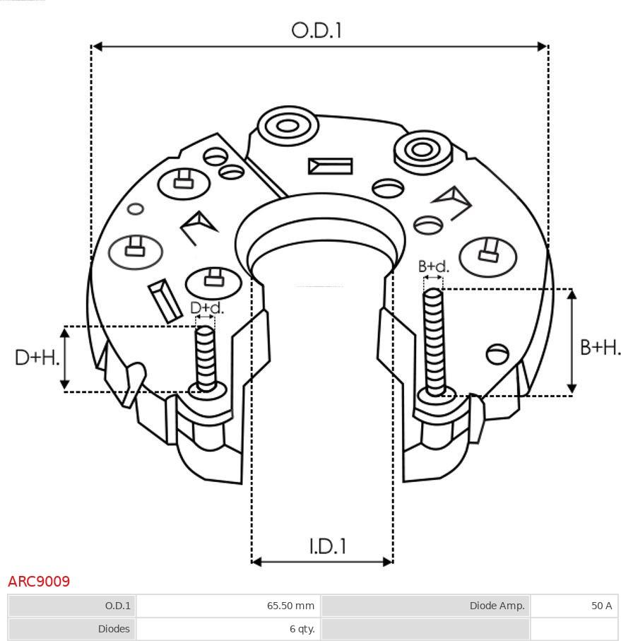 AS-PL ARC9009 - Выпрямитель, диодный мост, генератор autosila-amz.com