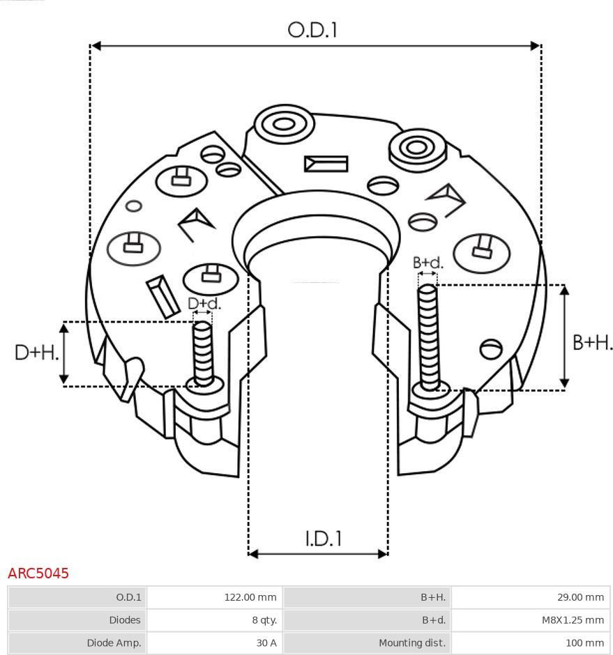 AS-PL ARC5045 - Выпрямитель, диодный мост, генератор autosila-amz.com