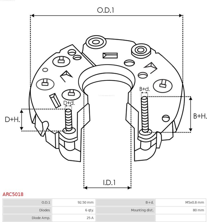 AS-PL ARC5018 - Выпрямитель, диодный мост, генератор autosila-amz.com