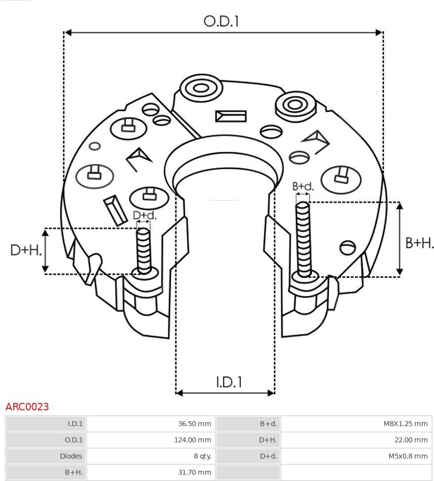 AS-PL ARC0023 - Выпрямитель, диодный мост, генератор autosila-amz.com