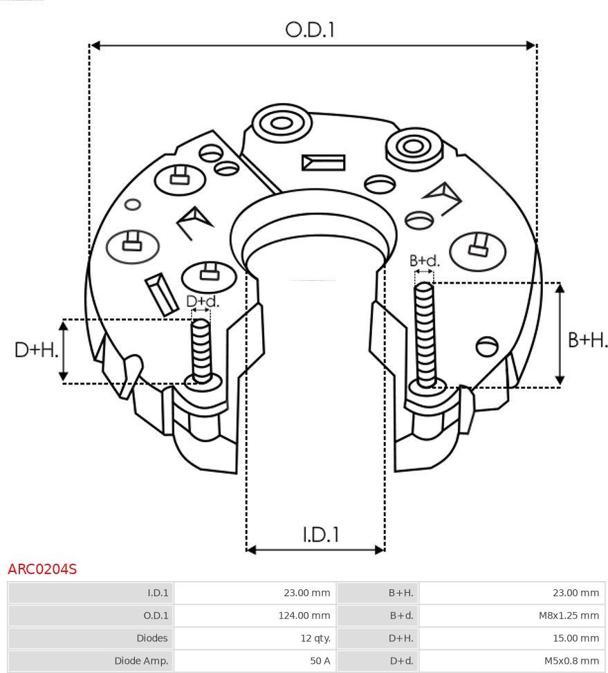 AS-PL ARC0204S - Выпрямитель, диодный мост, генератор autosila-amz.com