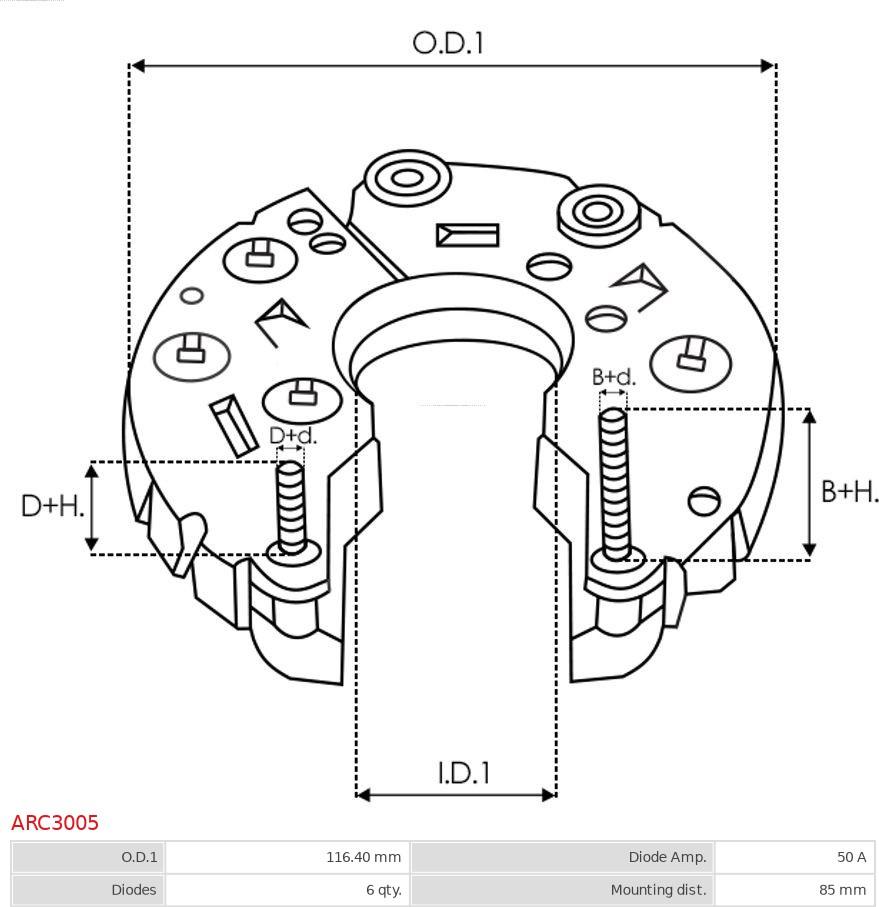 AS-PL ARC3005 - Выпрямитель, диодный мост, генератор autosila-amz.com