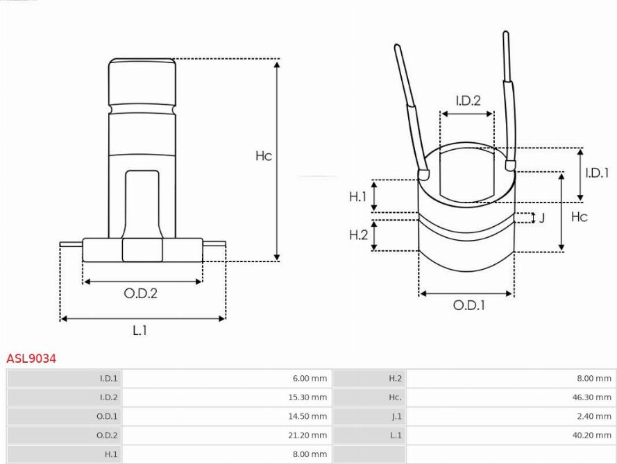 AS-PL ASL9034 - Контактное кольцо, генератор autosila-amz.com