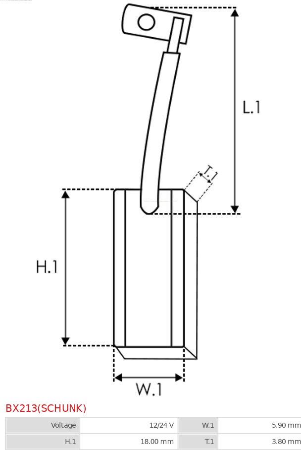 AS-PL BX213(SCHUNK) - Угольная щетка, генератор autosila-amz.com