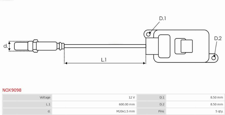 AS-PL NOX9098 - NOx-датчик, NOx-катализатор autosila-amz.com