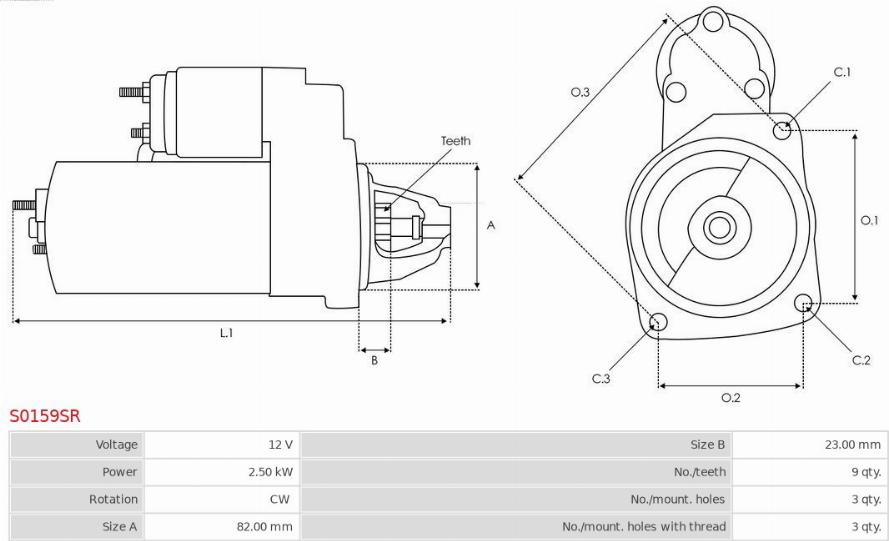 AS-PL S0159SR - Стартер autosila-amz.com