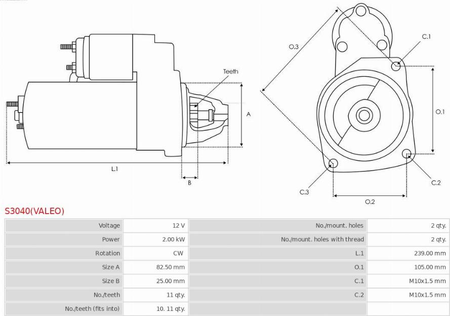 AS-PL S3040(VALEO) - деталь autosila-amz.com