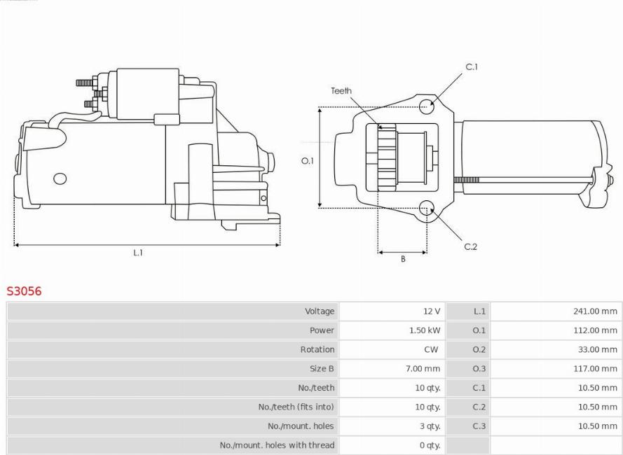 AS-PL S3056 - Стартер autosila-amz.com