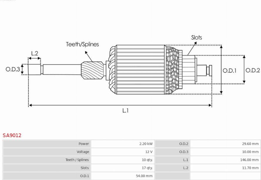 AS-PL SA9012 - Якорь, стартер autosila-amz.com