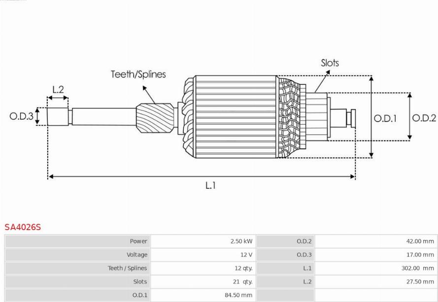 AS-PL SA4026S - Якорь, стартер autosila-amz.com