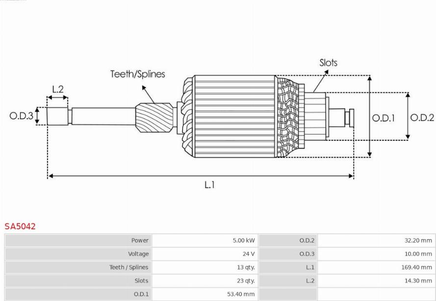 AS-PL SA5042 - ЯКОРЬ СТАРТЕРА (РОТОР) autosila-amz.com