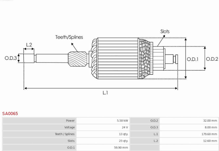 AS-PL SA0065 - Якорь, стартер autosila-amz.com