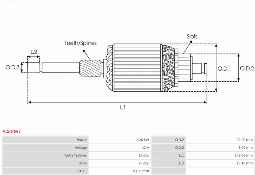 AS-PL SA0067 - Якорь, стартер autosila-amz.com