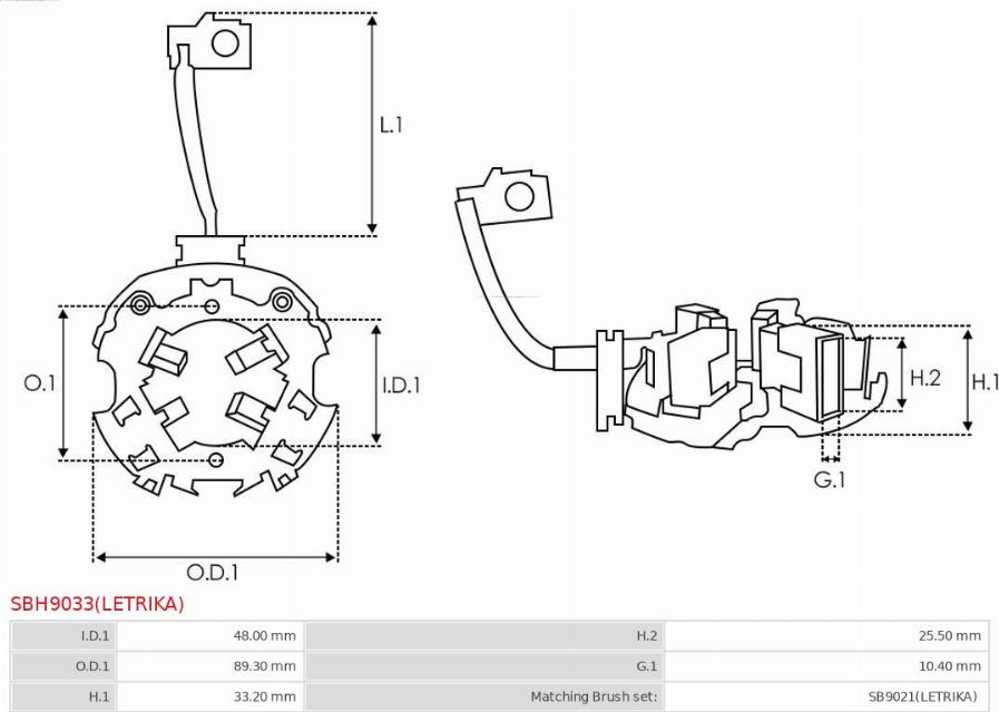 AS-PL SBH9033(LETRIKA) - Кронштейн, угольная щетка autosila-amz.com